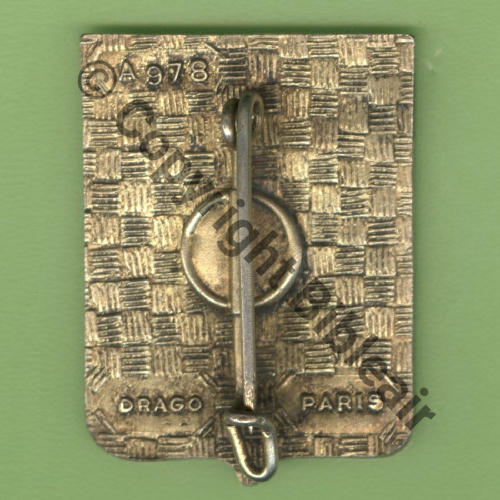 A0978 1965.83 EL.41 VERDUN METZ argente  DrP+Past lisse Dos Guilloche dore 27x36mm Src.Y.GENTY 4Eur04.12 